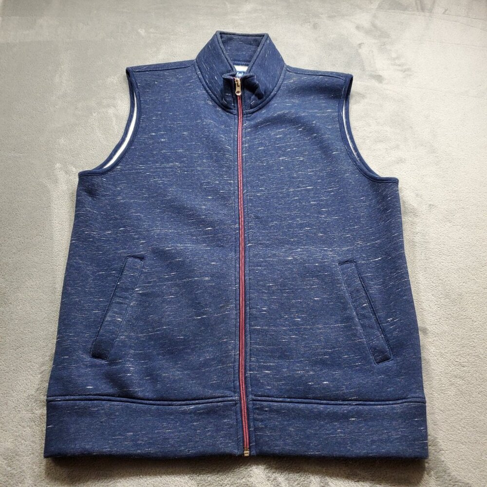 Charleston Threads Full Zip Sweater Unisex Vest Fleece Lined Navy Blue Wmn Sz M
